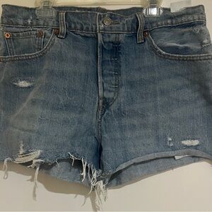 Levi's Distressed Blue Jean Shorts